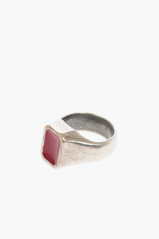 Silver EMAILLE RED Ring