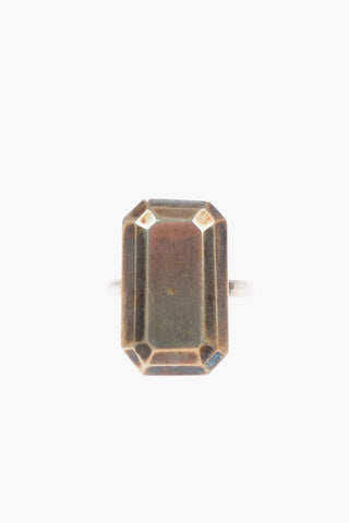 Silver Rectangular Cut Band Ring