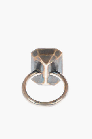 Silver Rectangular Cut Band Ring