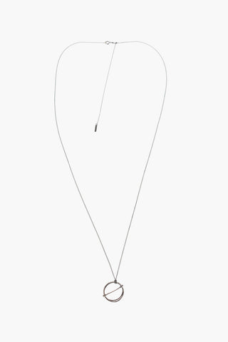 Silver Necklace with Circle Pendant 