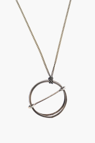 Silver Necklace with Circle Pendant 