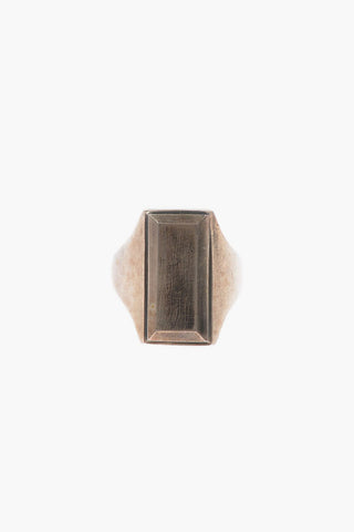 Silver geometric cut band ring