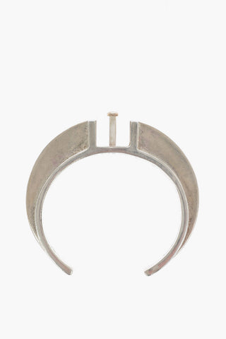Silver Cuff Bracelet with Quartz Detail