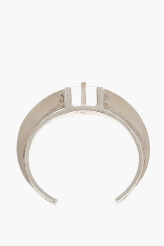 Silver Cuff Bracelet with Quartz Detail