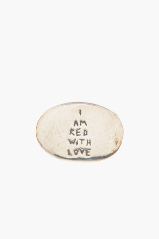 Anello LOVE in argento superficie piatta