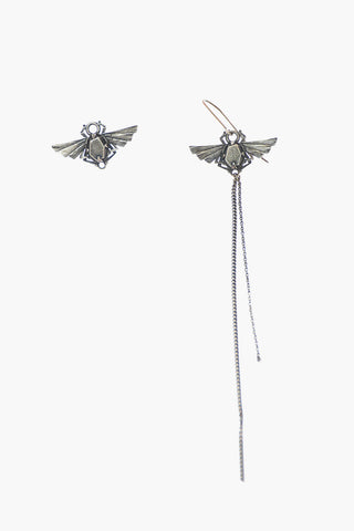 Silver BEETLE STONE Earrings