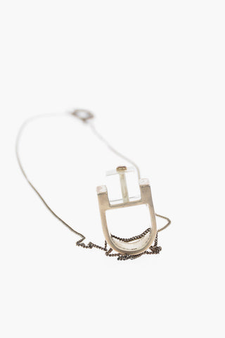 Architectural Necklace with Quartz Detail