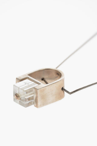 Architectural Necklace with Quartz Detail