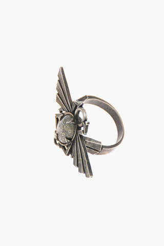 Anello BEETLE STONE in Argento