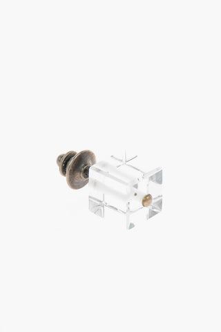 Spilla in Argento con Cubo in Quarzo