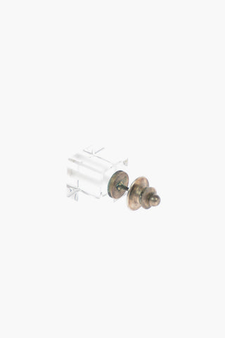 Spilla in Argento con Cubo in Quarzo