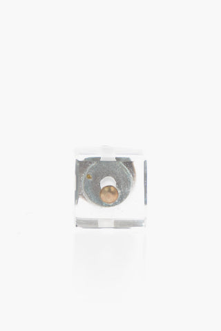 Spilla in Argento con Cubo in Quarzo