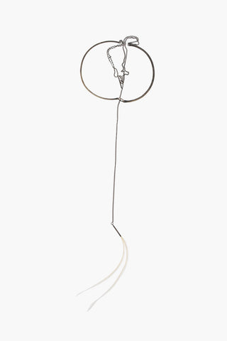 Collana Choker in Argento con Pendente a Piuma