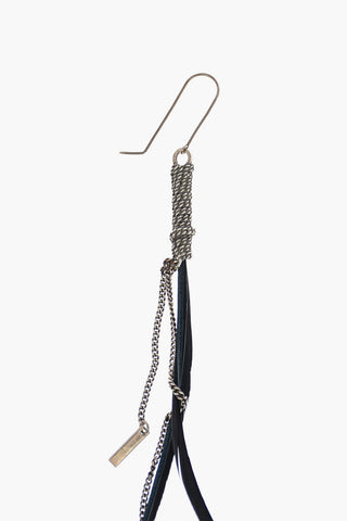 Silver Earrings with Feather Pendant