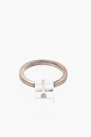Silver ring with Quartz Cube