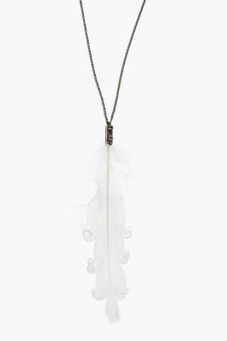 Silver FEATHER CURLY Necklace