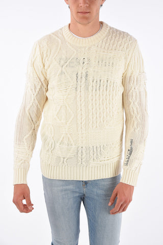 Distressed K-BRIGLY Crew-Neck Sweater