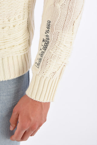 Distressed K-BRIGLY Crew-Neck Sweater