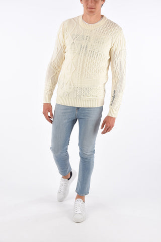 Distressed K-BRIGLY Crew-Neck Sweater