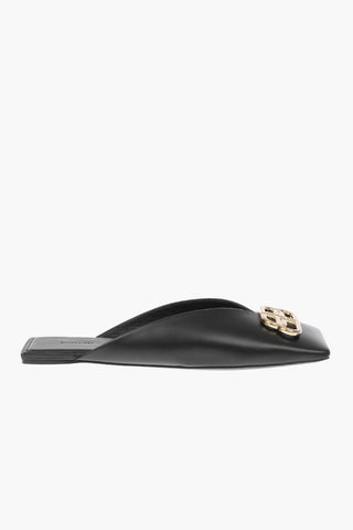 Leather BB Square Toe Slippers