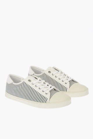 Striped Canvas Low Sneakers