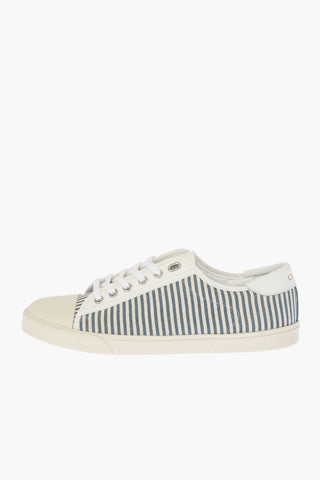 Striped Canvas Low Sneakers