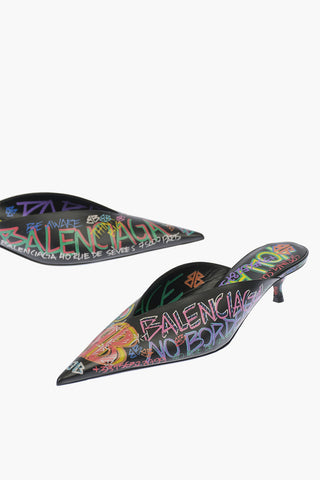 Leather GRAFITY KNIFE Mules 4cm