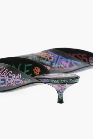 Leather GRAFITY KNIFE Mules 4cm