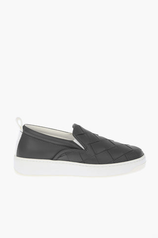 Sneakers Slip On in Pelle Intrecciata