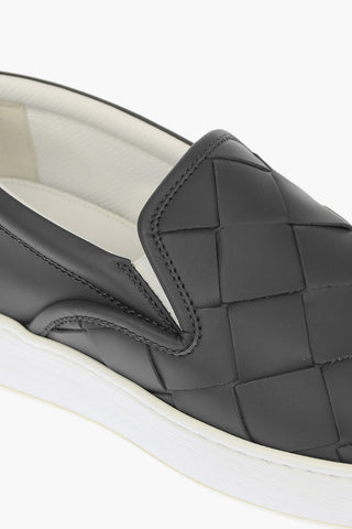 Sneakers Slip On in Pelle Intrecciata