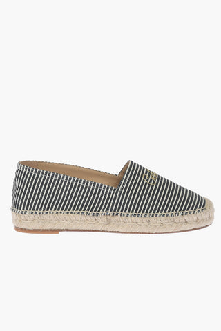 Striped Canvas Espadrilles with Embroidery