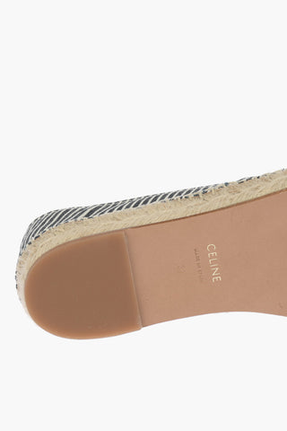 Striped Canvas Espadrilles with Embroidery