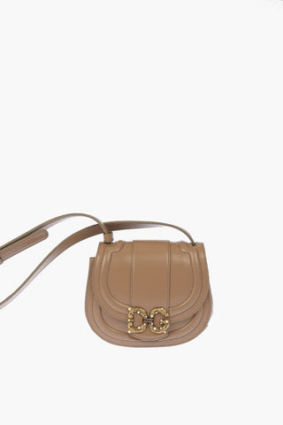 Leather Mini DG AMORE Saddle Bag