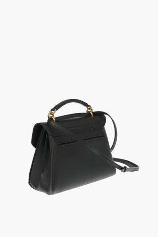 tumbled leather Top Handle MARGOT Bag With Removable Shoulder Strap