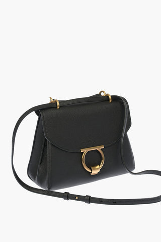 tumbled leather Top Handle MARGOT Bag With Removable Shoulder Strap