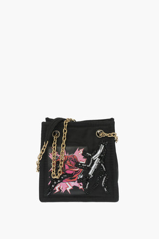 UNIVERSAL Fabric rhinestone embellished Bucket bag
