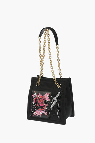 UNIVERSAL Fabric rhinestone embellished Bucket bag