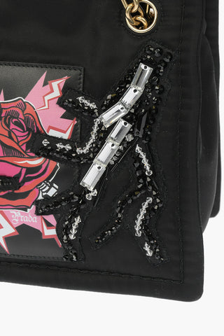 UNIVERSAL Fabric rhinestone embellished Bucket bag