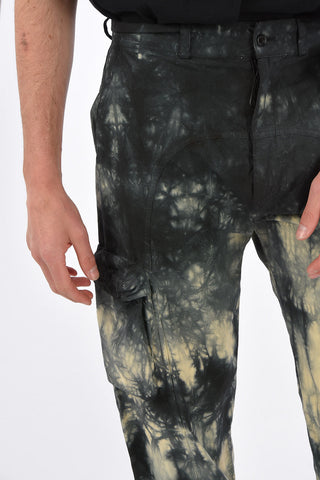 Tie Dye Effect Cargo Pants with Rhinestone Embellished