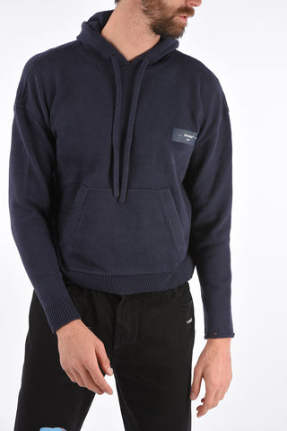 Felpa in Maglia con Cappuccio