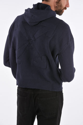 Felpa in Maglia con Cappuccio