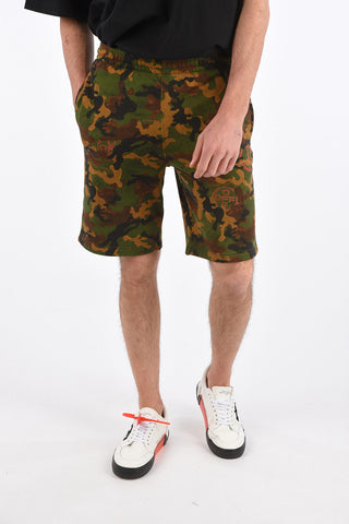 Shorts Camouflage con Elastico in Vita