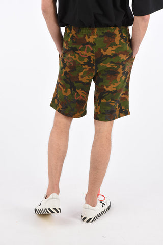 Shorts Camouflage con Elastico in Vita