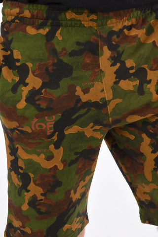 Shorts Camouflage con Elastico in Vita