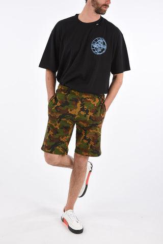 Shorts Camouflage con Elastico in Vita