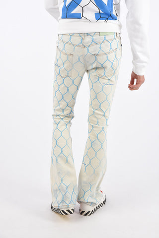 25cm fence print bleached skinny fit jeans