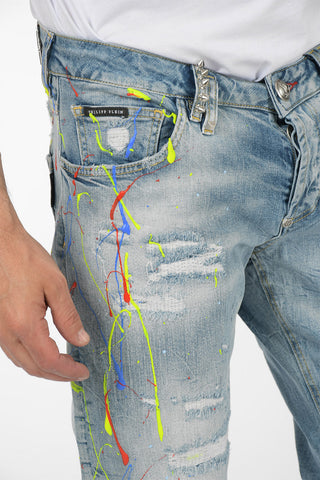 16cm Printed Distressed Jeans