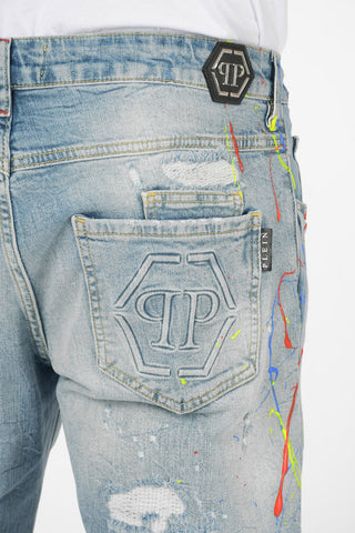 16cm Printed Distressed Jeans