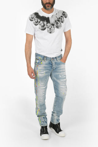 16cm Printed Distressed Jeans