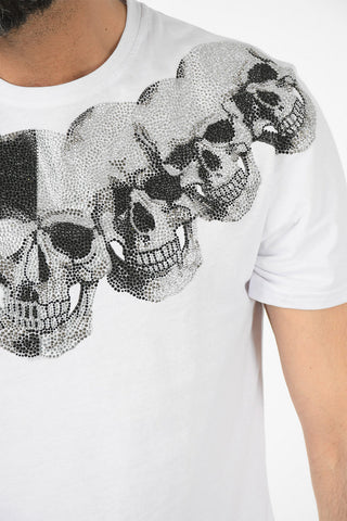 T-shirt con teschio Glitter